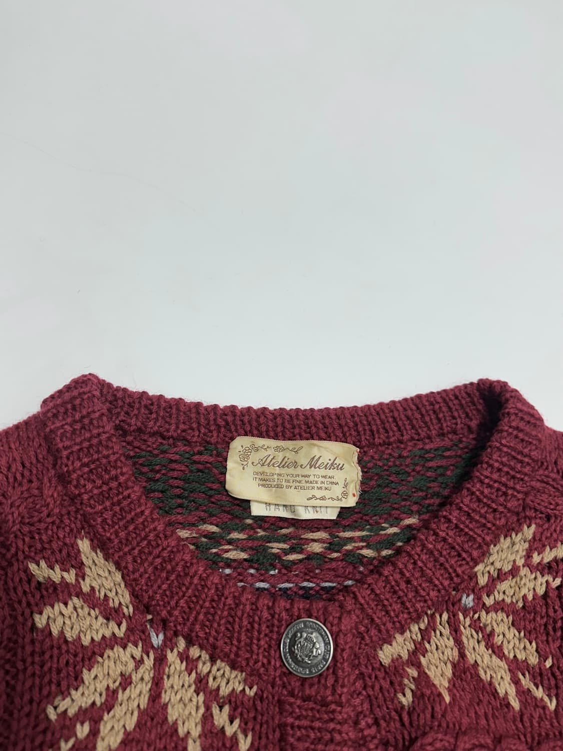 Atelier Meiku 에스닉 코위찬 니트 가디건 일본빈티지 상품이미지8