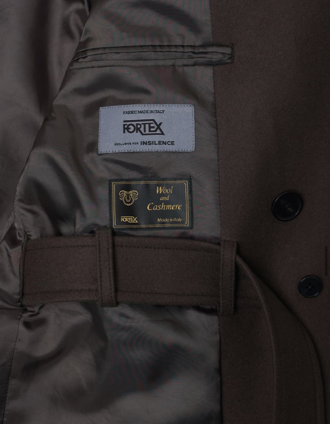 인사일런스 울캐시미어  스트랩 하프 더블코트(BROWN/S)쿠어/벨리에 상품이미지8