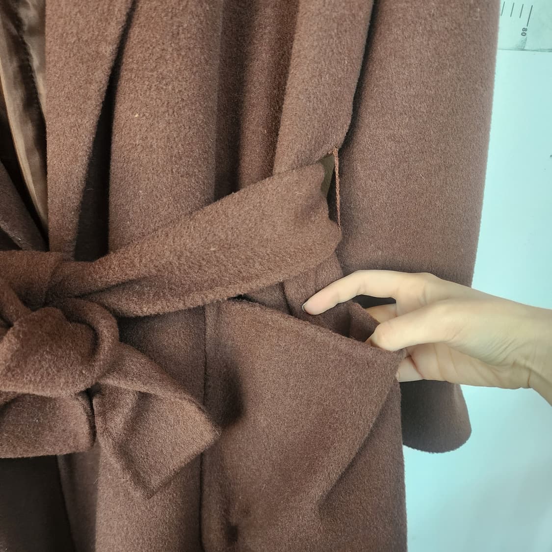 듀엘 브라운 벨트 롱 코트 상품이미지5