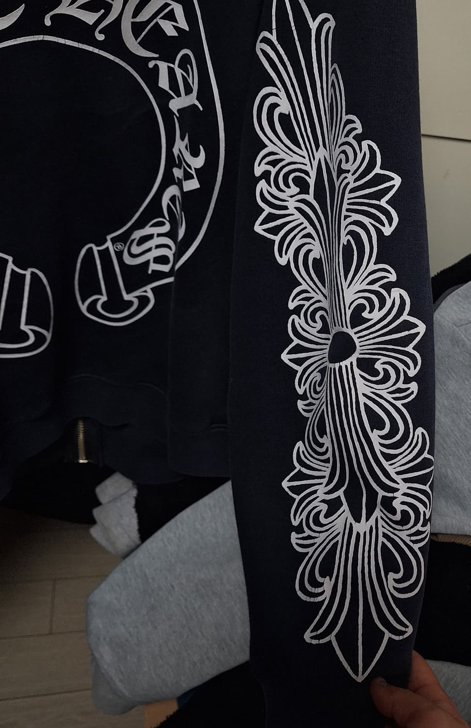 [유일매물] 90s 크롬하츠 홀스슈 플로랄 대거 후드집업 M 상품이미지7