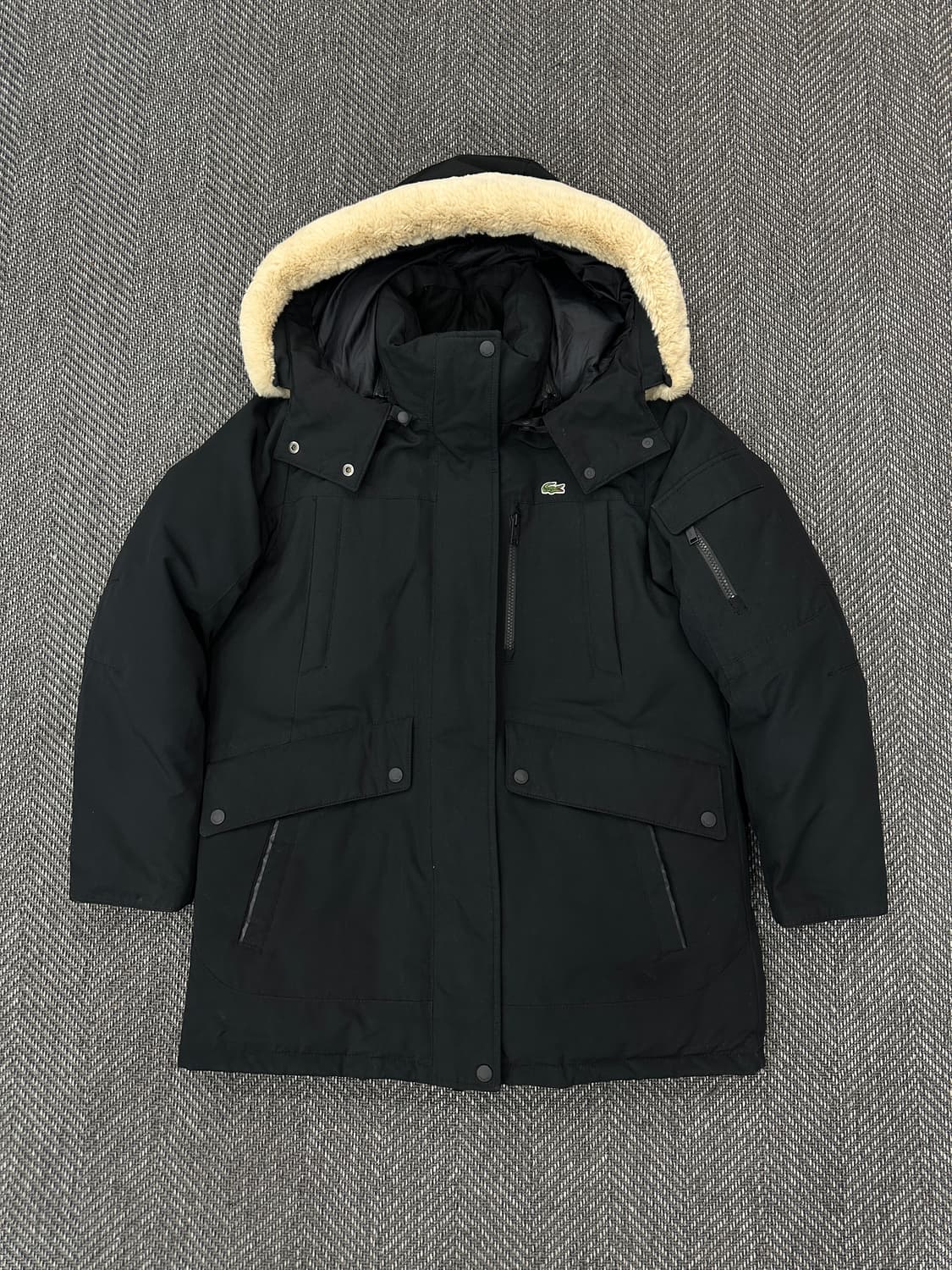 라코스테 퍼 패딩 블랙 상품이미지1