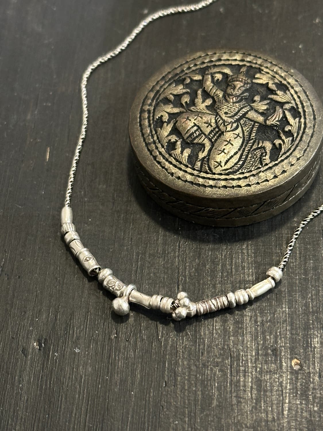 Musta karensilver mix necklace 상품이미지1