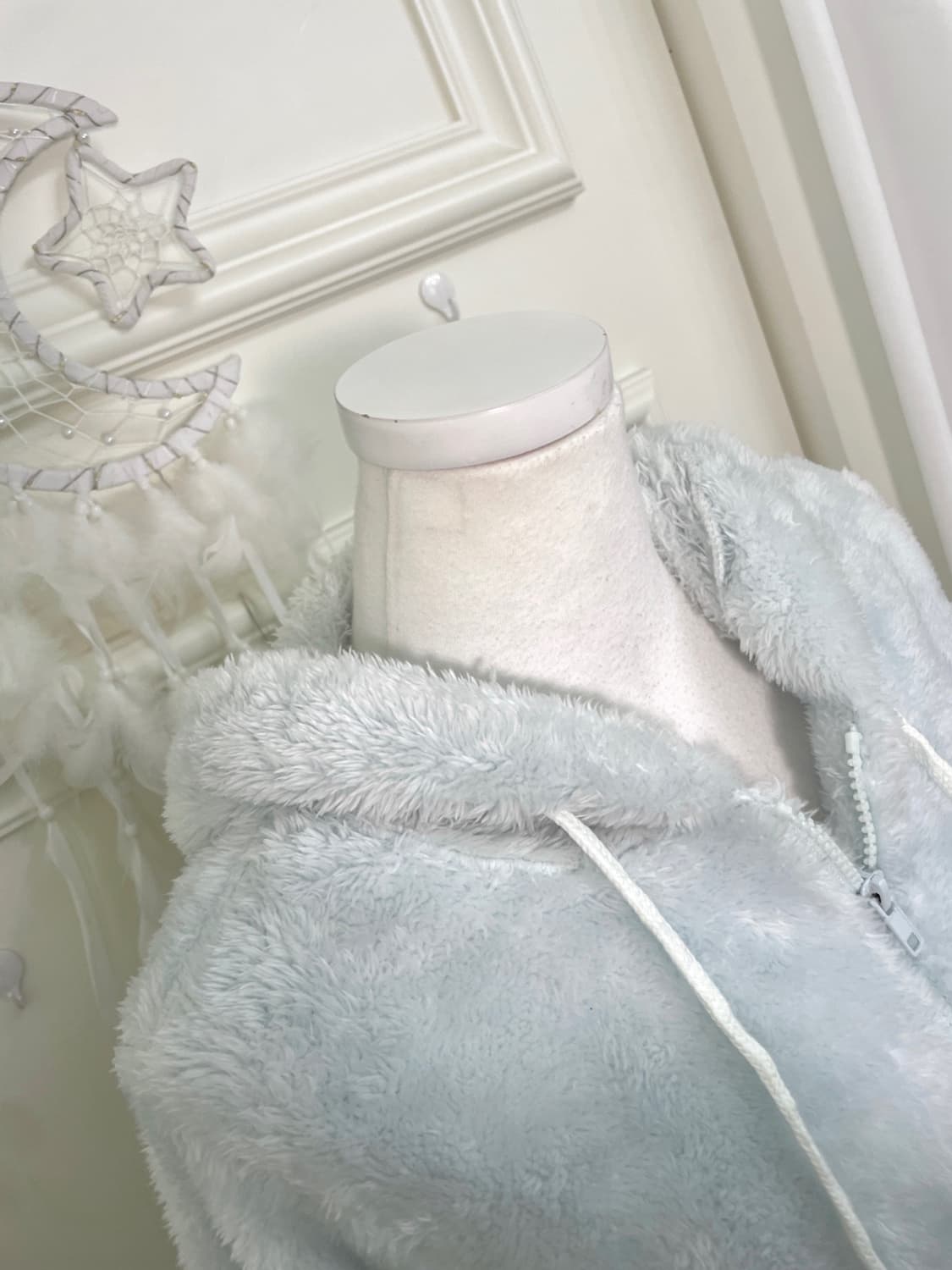 sky-blue rabbit fur hoodie&pants set 상품이미지8