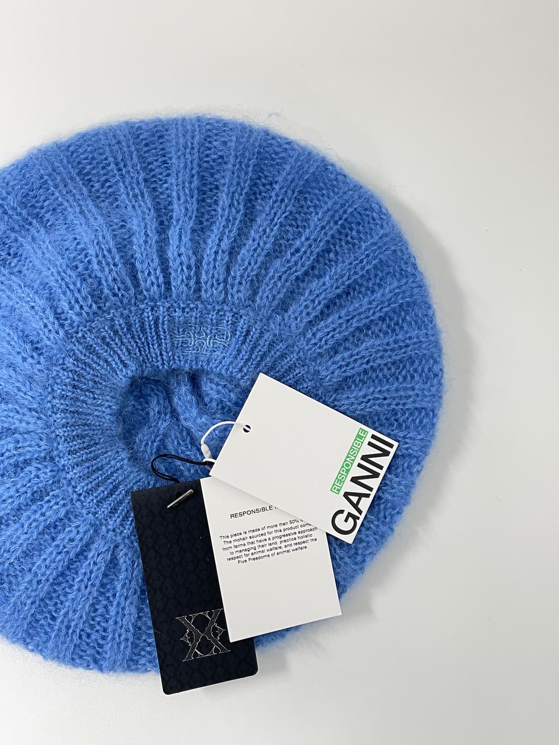새상품 GANNI 가니 베레모 모헤어 비니 블루 컬러 상품이미지6