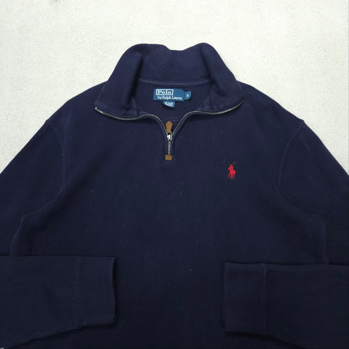 폴로 랄프 로렌 반집업 니트 S 네이비 상품이미지3
