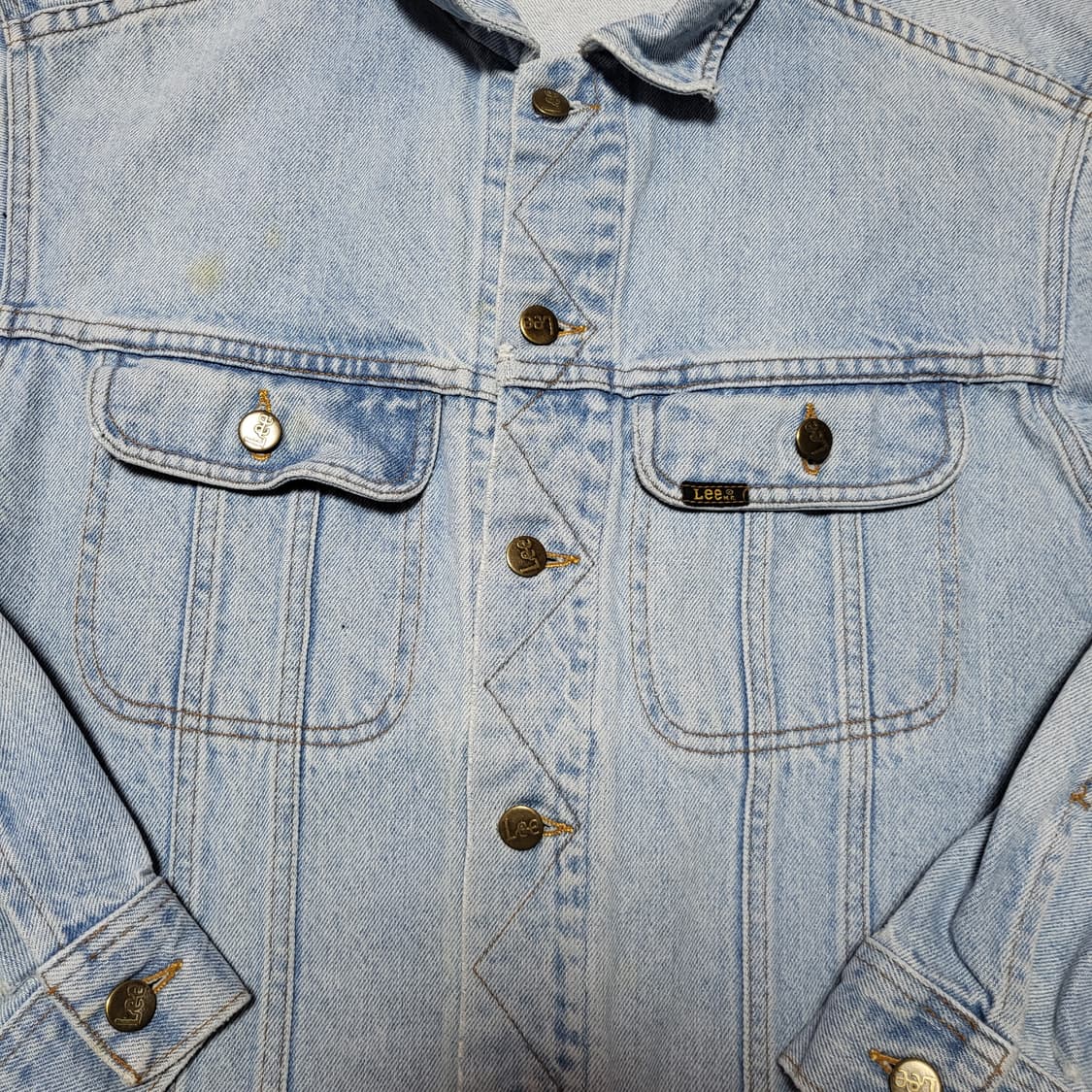 (M) made in canada 90s Lee 리 라이더 데님 청자켓 상품이미지7