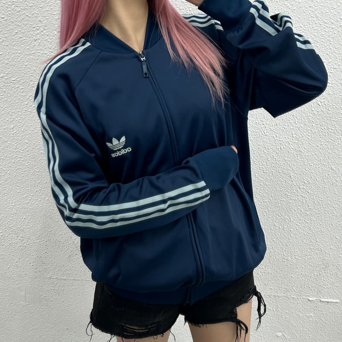 아디다스 슈퍼스타 스카이블루라인 네이비 트랙탑 110 상품이미지1