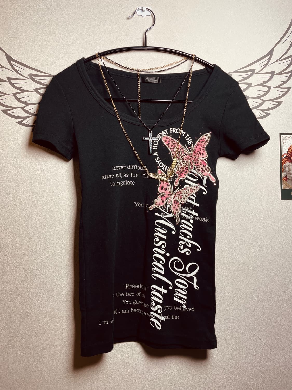 빈티지 SKY BOMBER 레오파드 나비 반팔티 상품이미지1