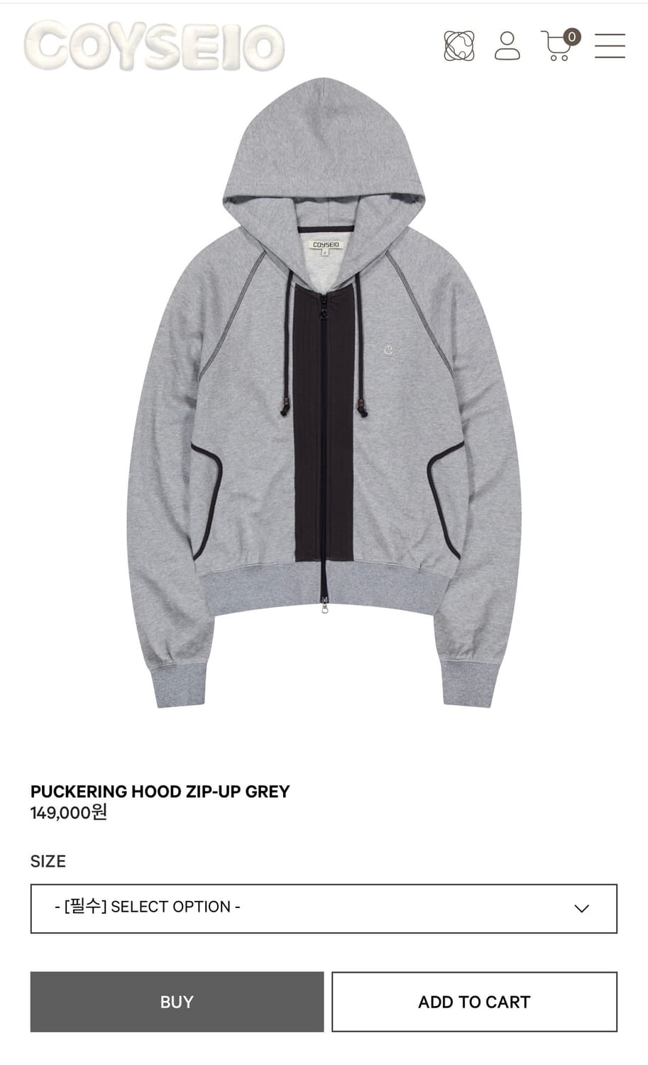 코이세이오 퍼커링 후드집업 Puckering hoodie 상품이미지2