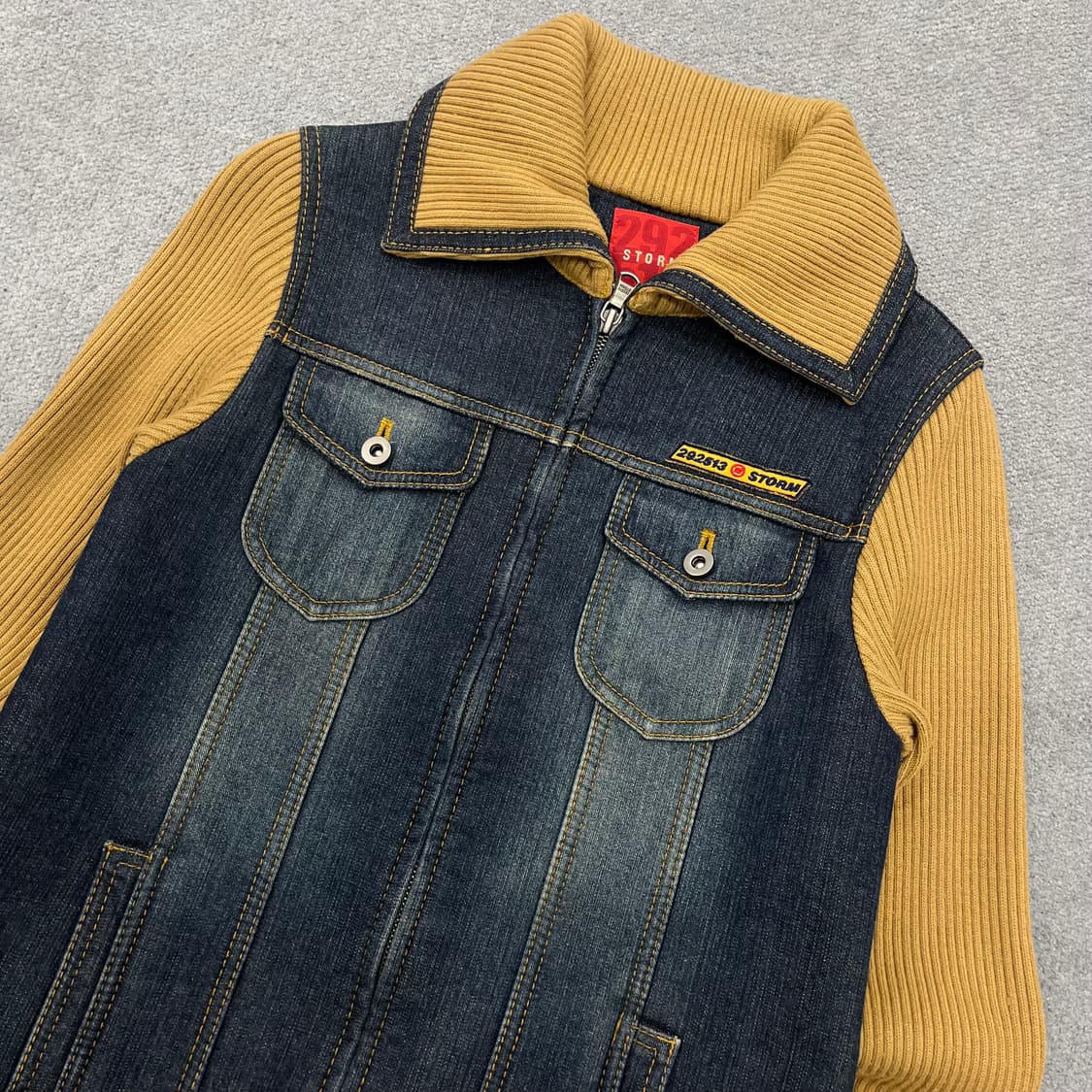 85 292513 스톰 데님 니트 배색 자켓 상품이미지2