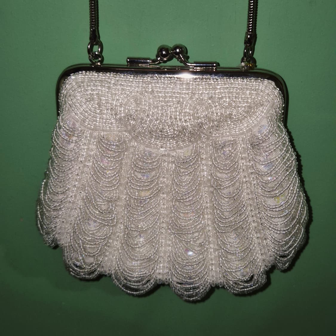 80s 핸드메이드 레트로 쉘 비즈 파티백 상품이미지6