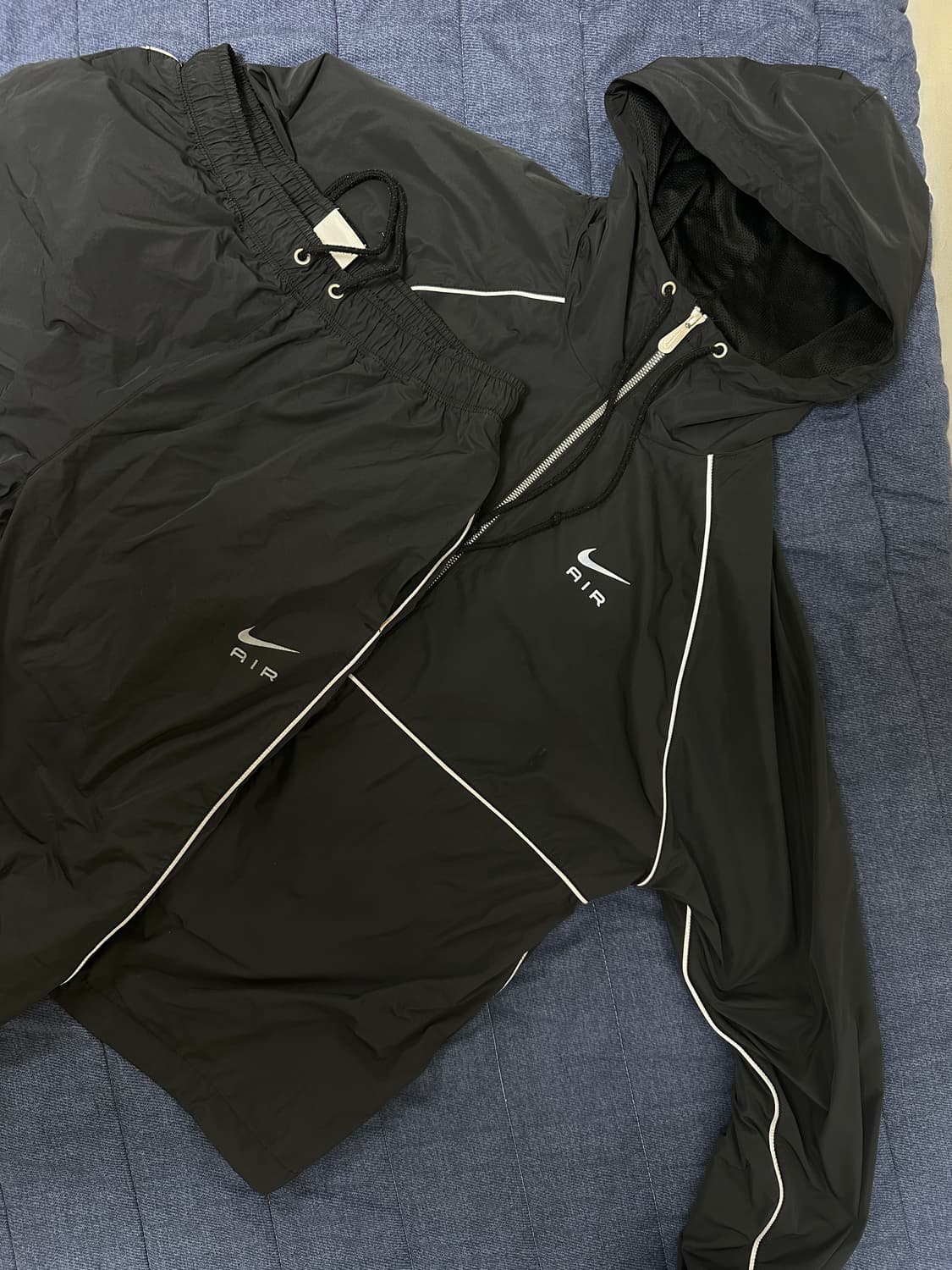 나이키 에어 풀 집 후드 우븐 자켓 블랙 셋업 상품이미지1