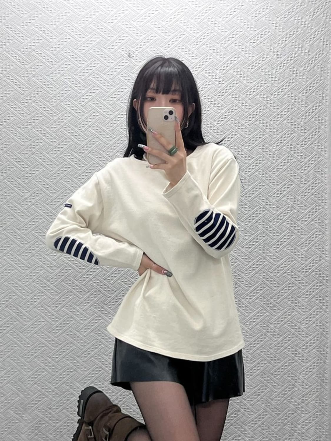 세인트 제임스 빈티지 캐주얼 키치 엘보패치 롱슬리브 95 C12664 상품이미지1