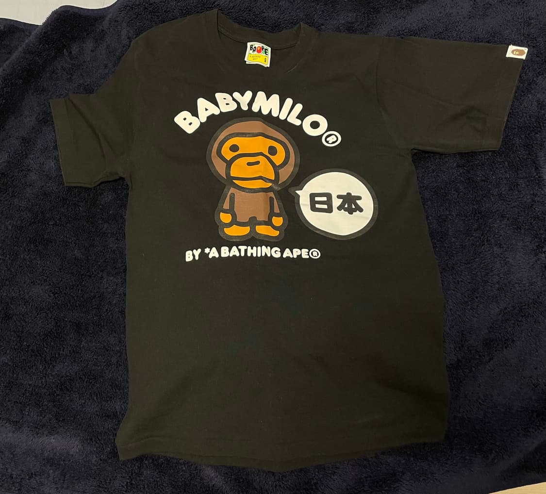 베이프 재팬 베이비 마일로 black 반팔 상품이미지1