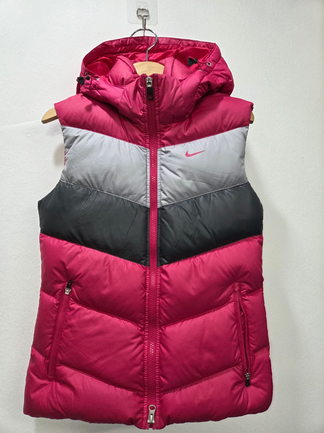 나이키 후드 패딩 조끼 핑크/회색/블랙 Y2K 펑크룩 상품이미지1