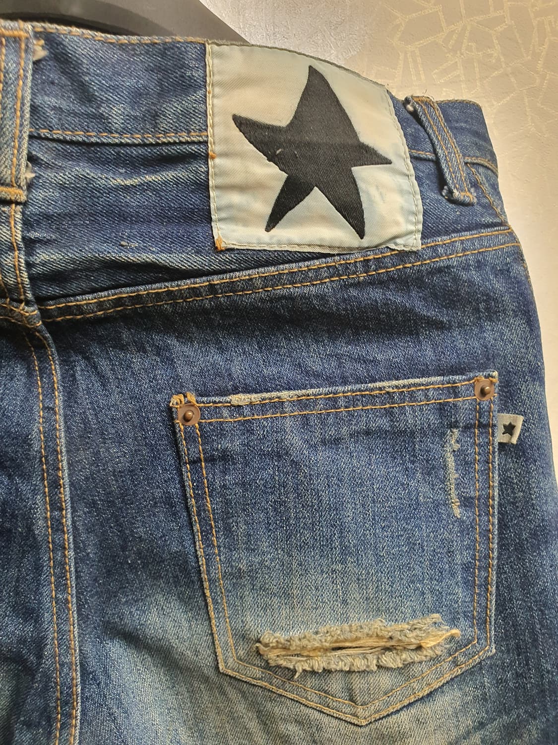 빈티지 데미지 워싱 데님진 28 상품이미지5