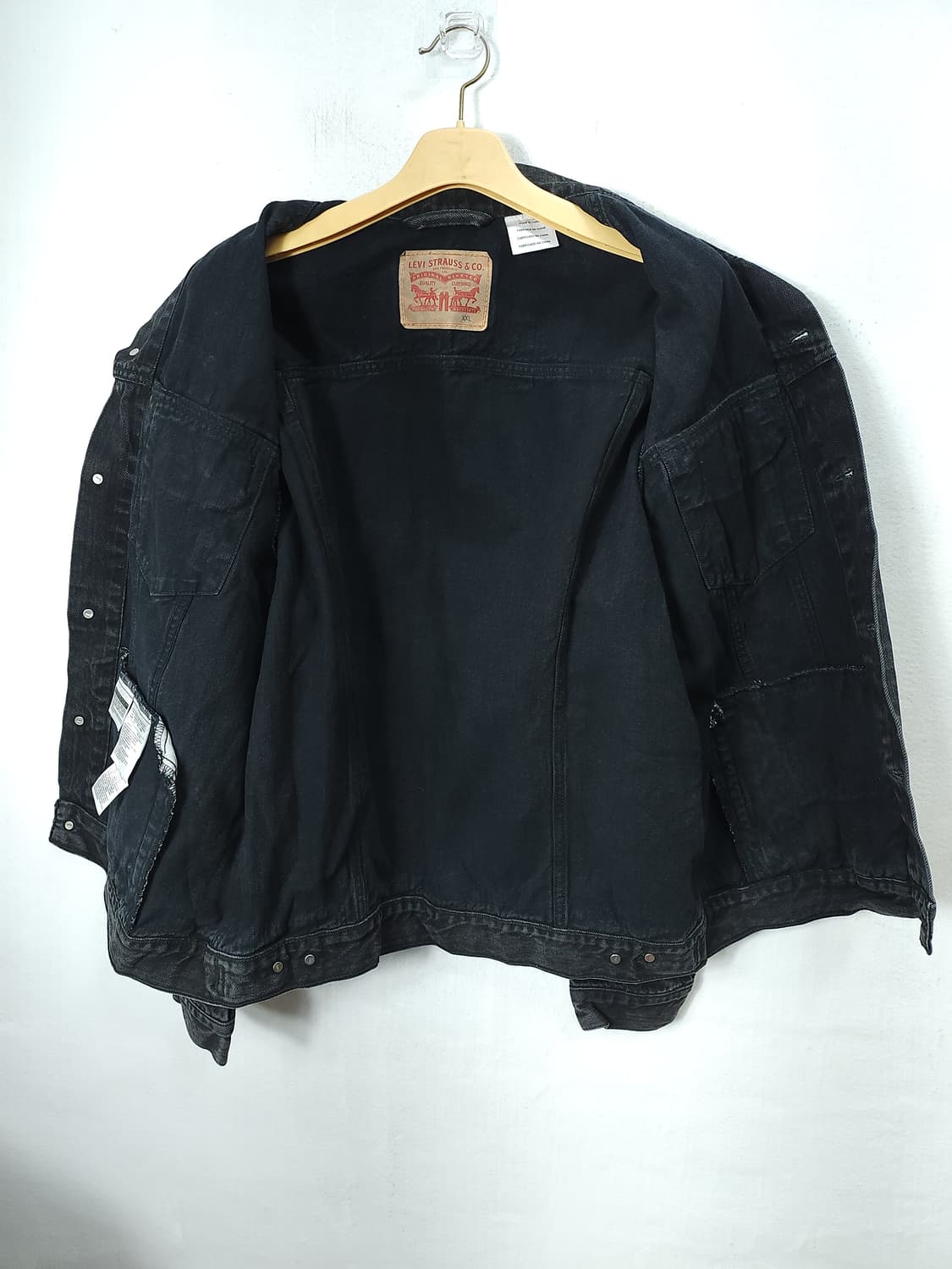 (빈티지) 리바이스 블랙 데님 트러커 워싱 자켓 105-110 XXL 상품이미지6