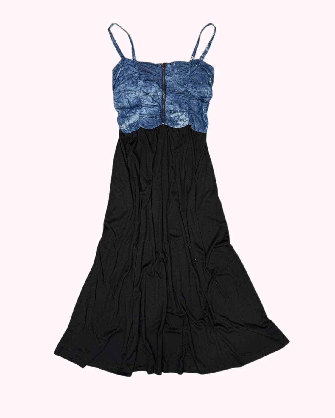 shirring denim long dress 상품이미지1