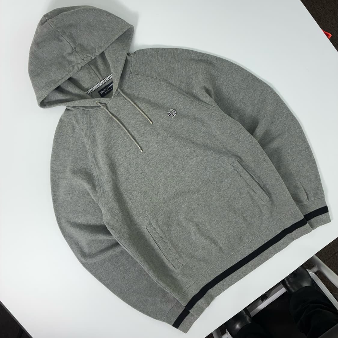 Fred perry  프레드페리 팁드 그레이 니트 후드티  상품이미지1