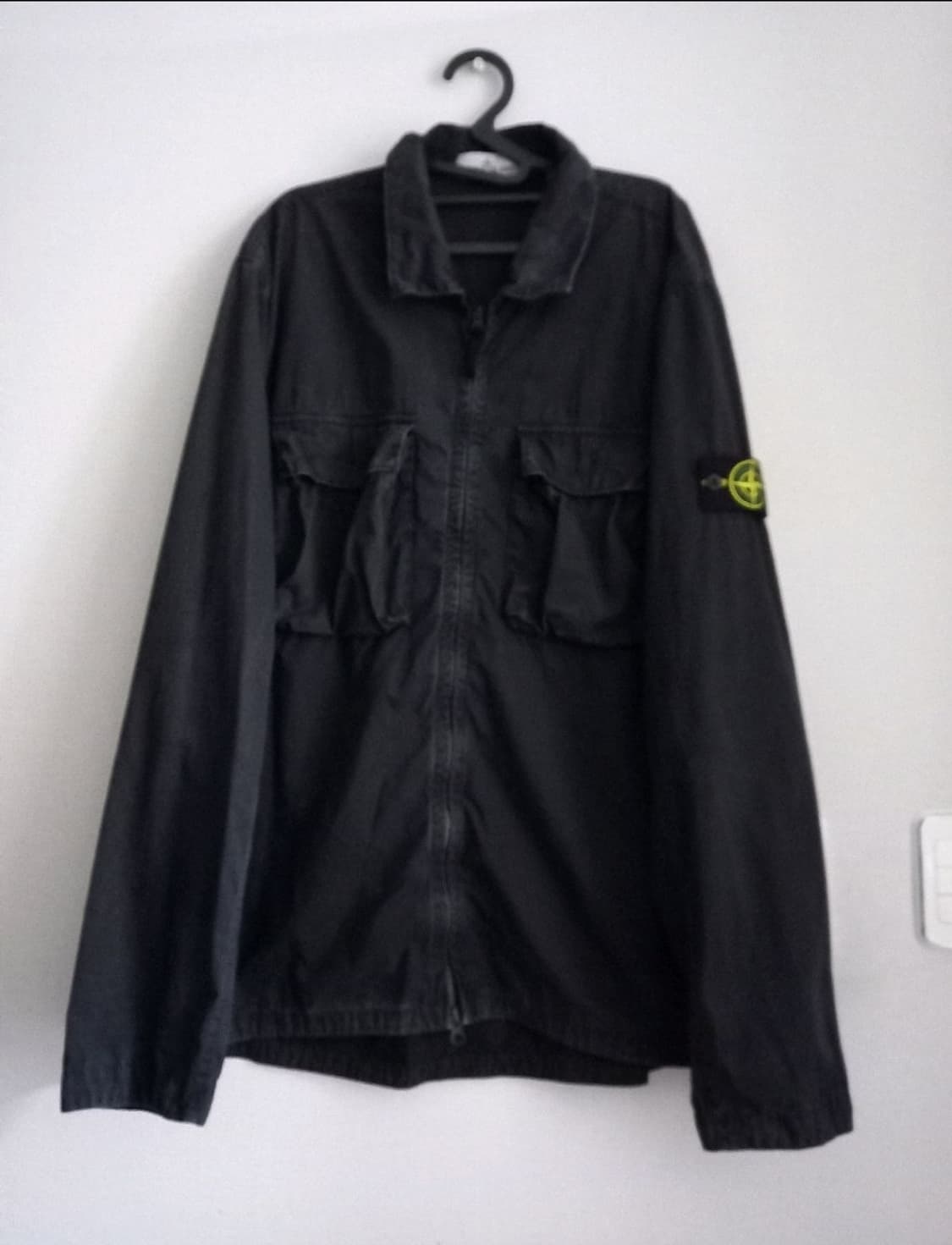 정품 스톤아일랜드 22ss 114WN 올드이펙트 오버셔츠 블랙 115 상품이미지1