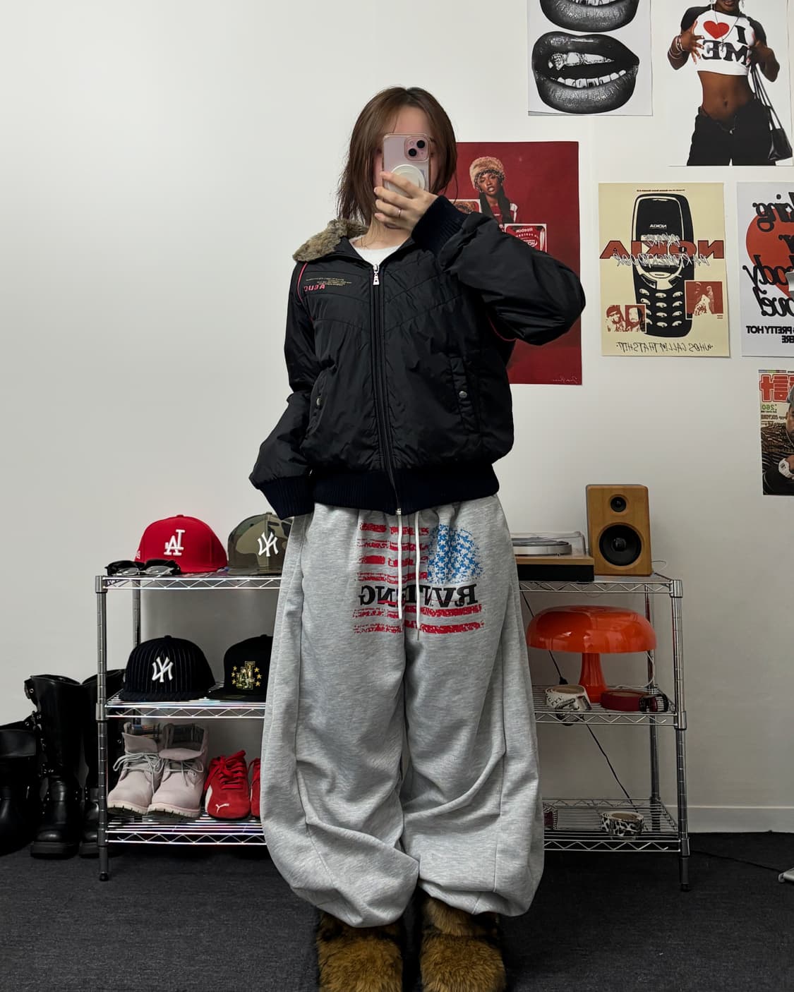 올드 빈티지 크롭 퍼 패딩 점퍼 상품이미지4