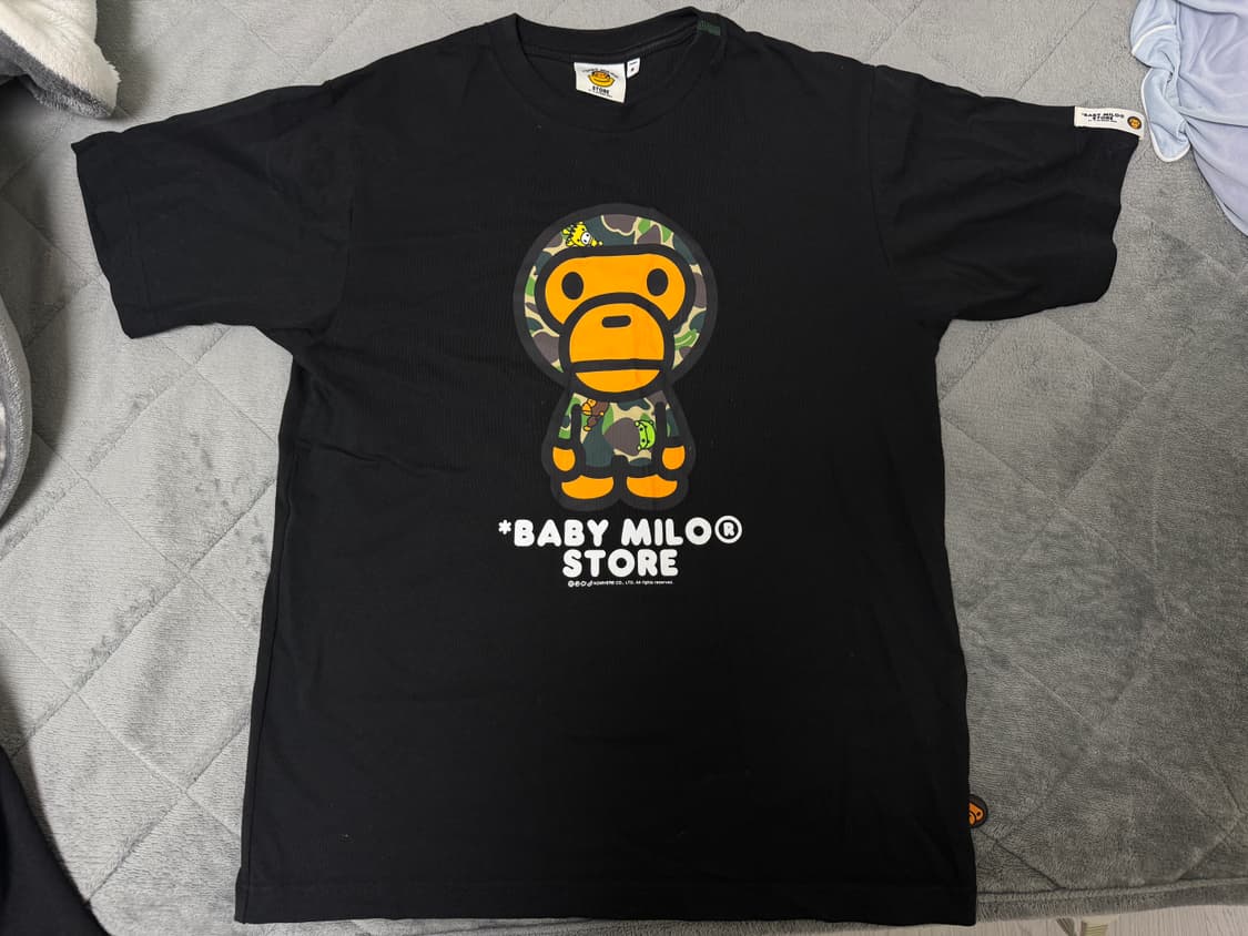 (W) 베이프 마일로 레귤러 핏 티셔츠 블랙 상품이미지1