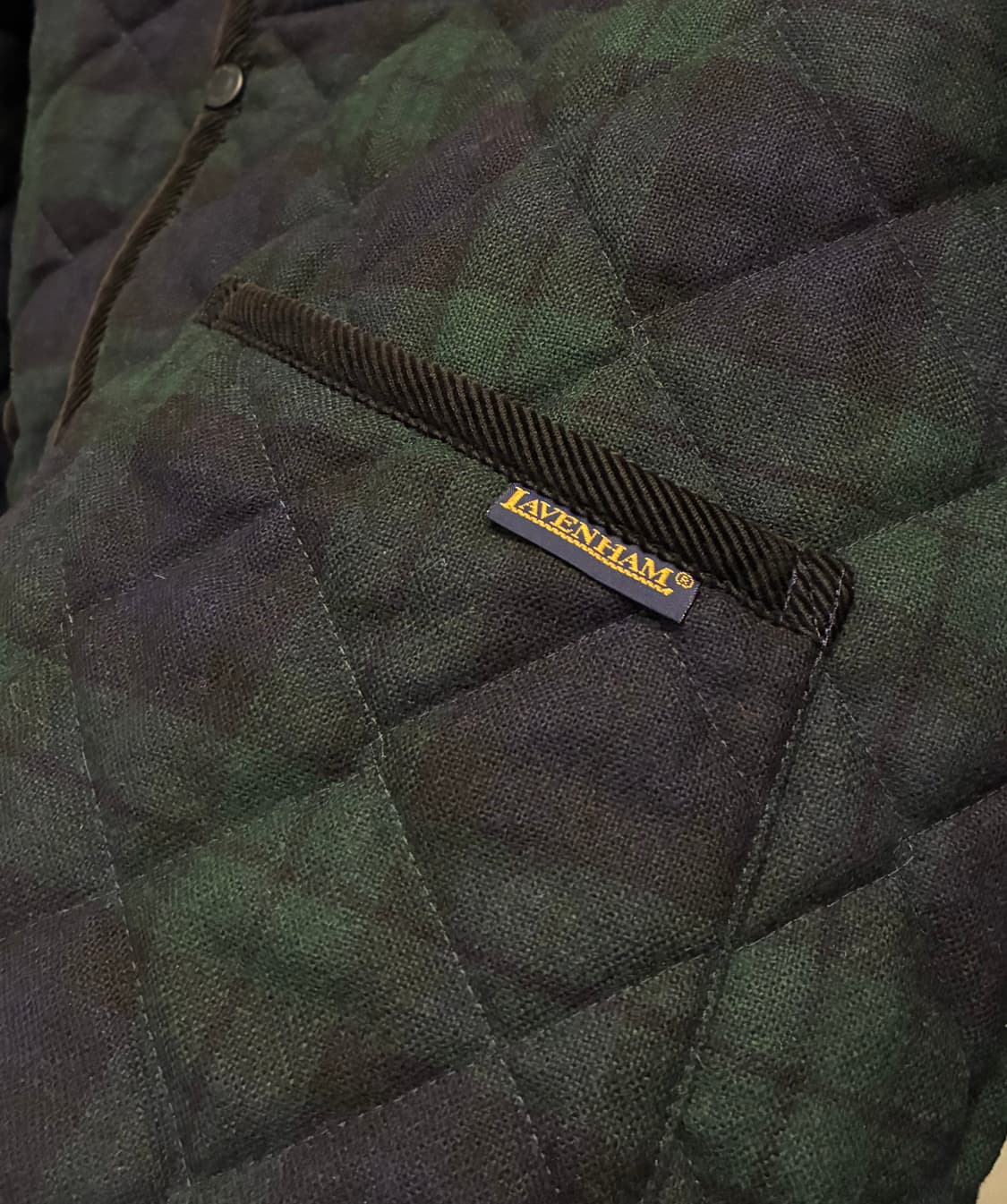 (XL)LAVENHAM 라벤햄 블랙워치 타탄체크 퀼팅자켓 퀄팅 상품이미지4