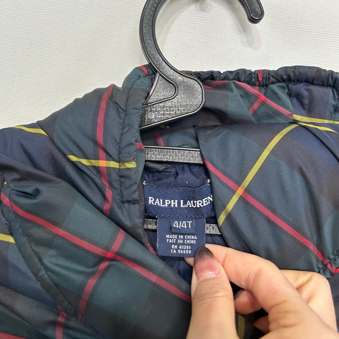 폴로 랄프로렌 키즈 타탄체크 패딩 4T  상품이미지2