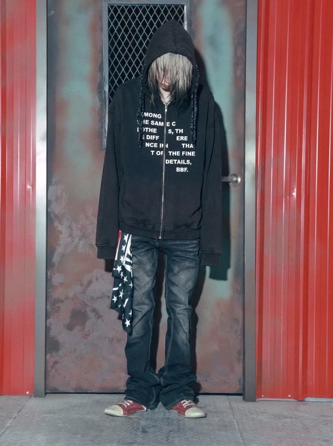 비바프 레게 스트라이프 더블집업 후디 상품이미지1