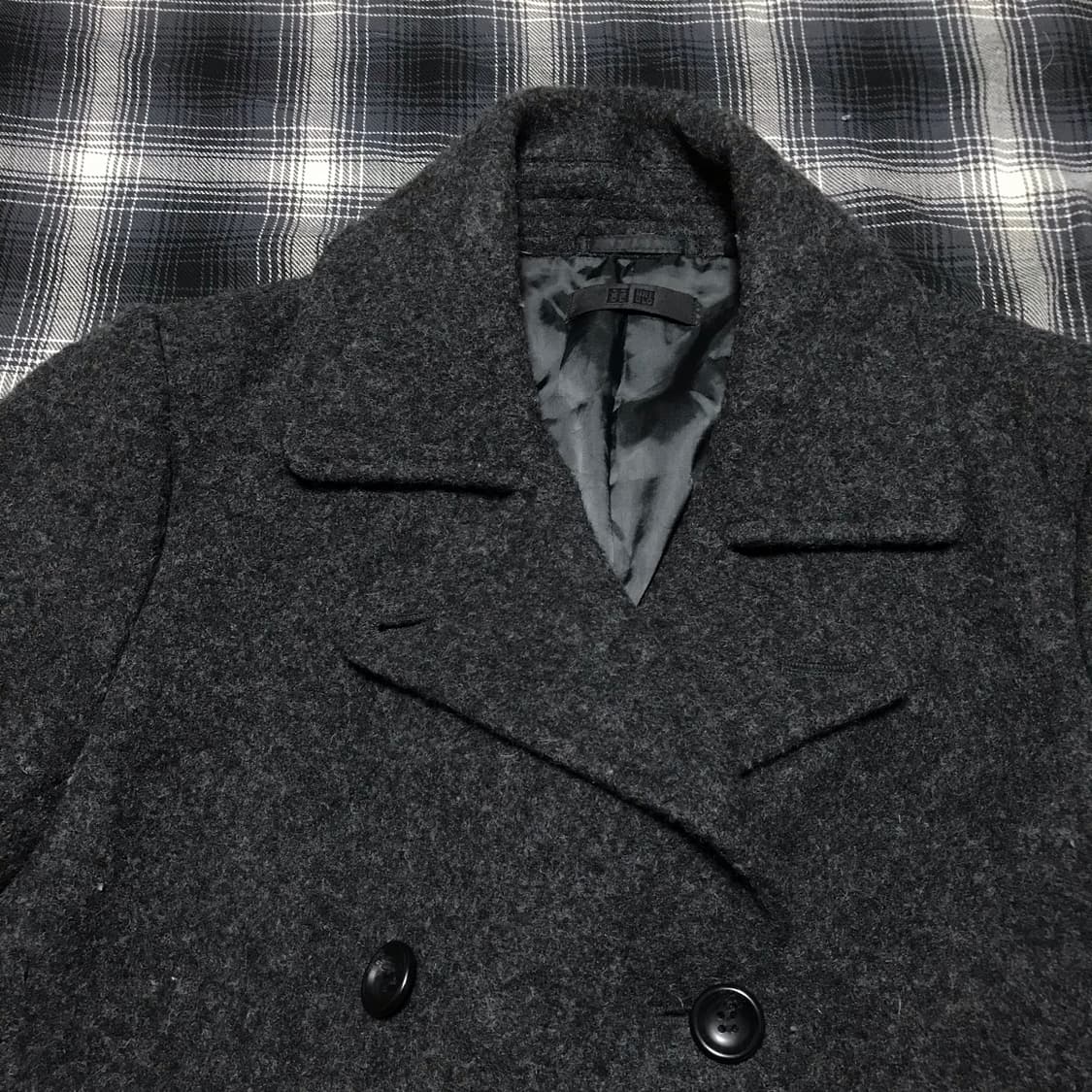 유니클로 재팬라인 다크그레이 모헤어 스탠다드 피코트 상품이미지2