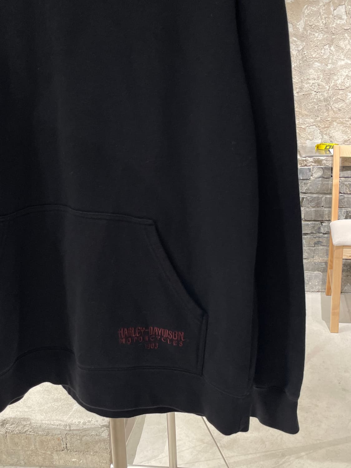 할리 데이비슨 블랙 크래니엄 체인 코튼 후디 상품이미지6