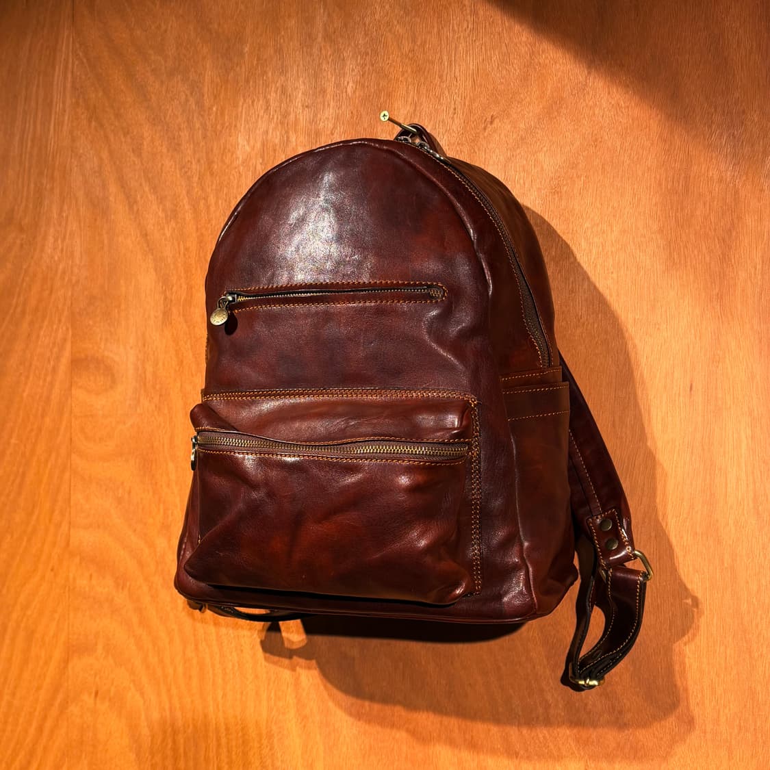 이태리 풀그레인 베지터블 카우레더 백팩 럭색 상품이미지2