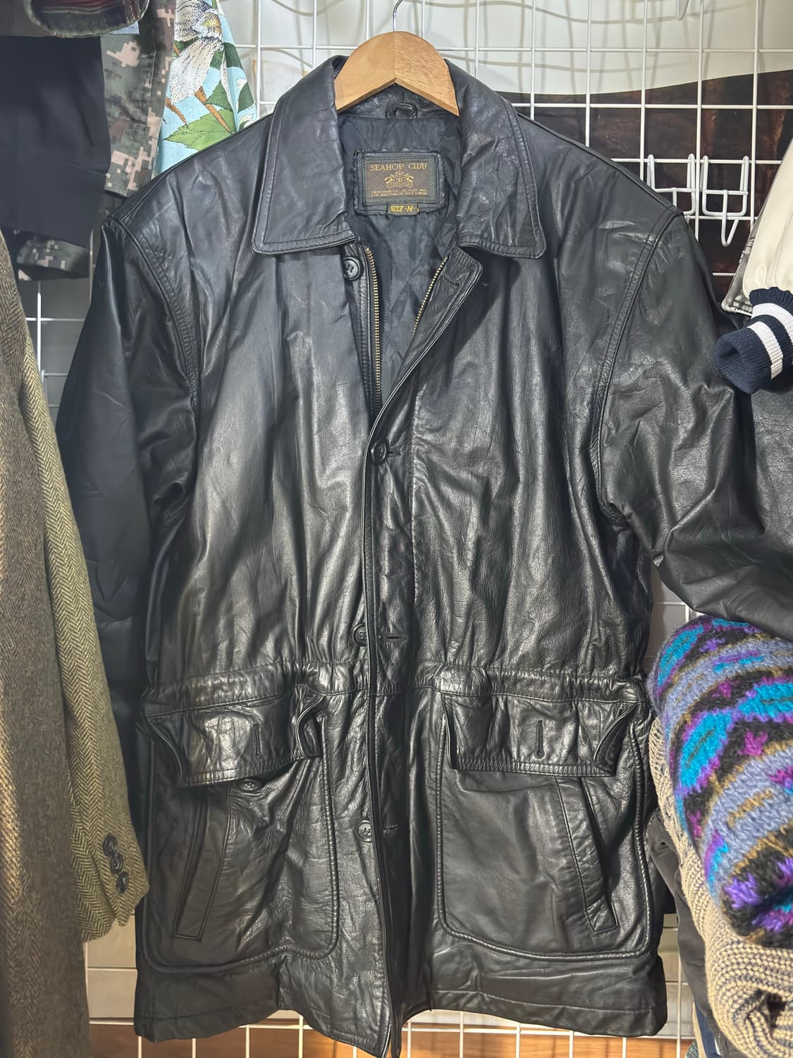 Seahop Club 하프 코트 레더 자켓 M 상품이미지3