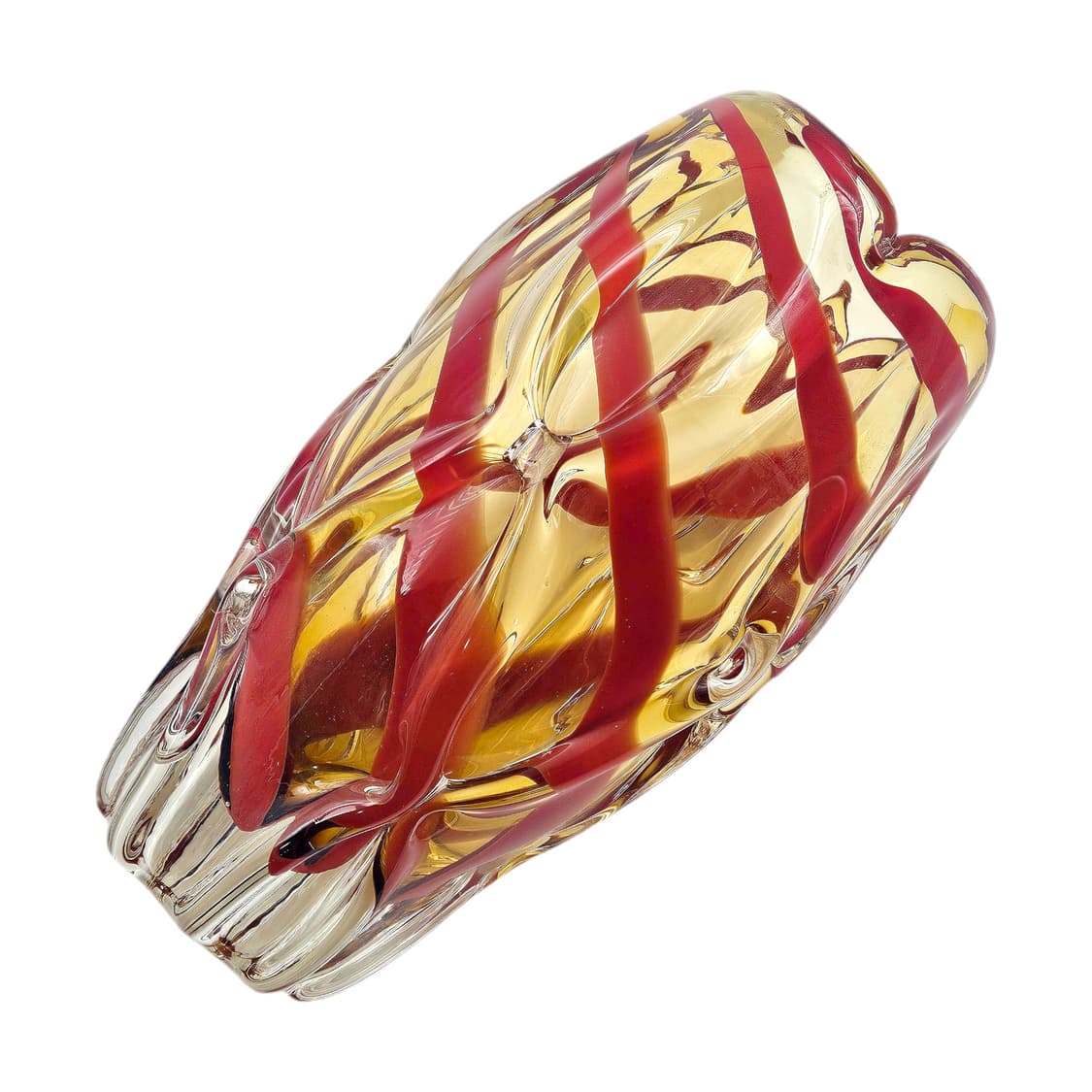 80s 오사카 Mcm 아트글라스 엠버 꽃병 상품이미지9