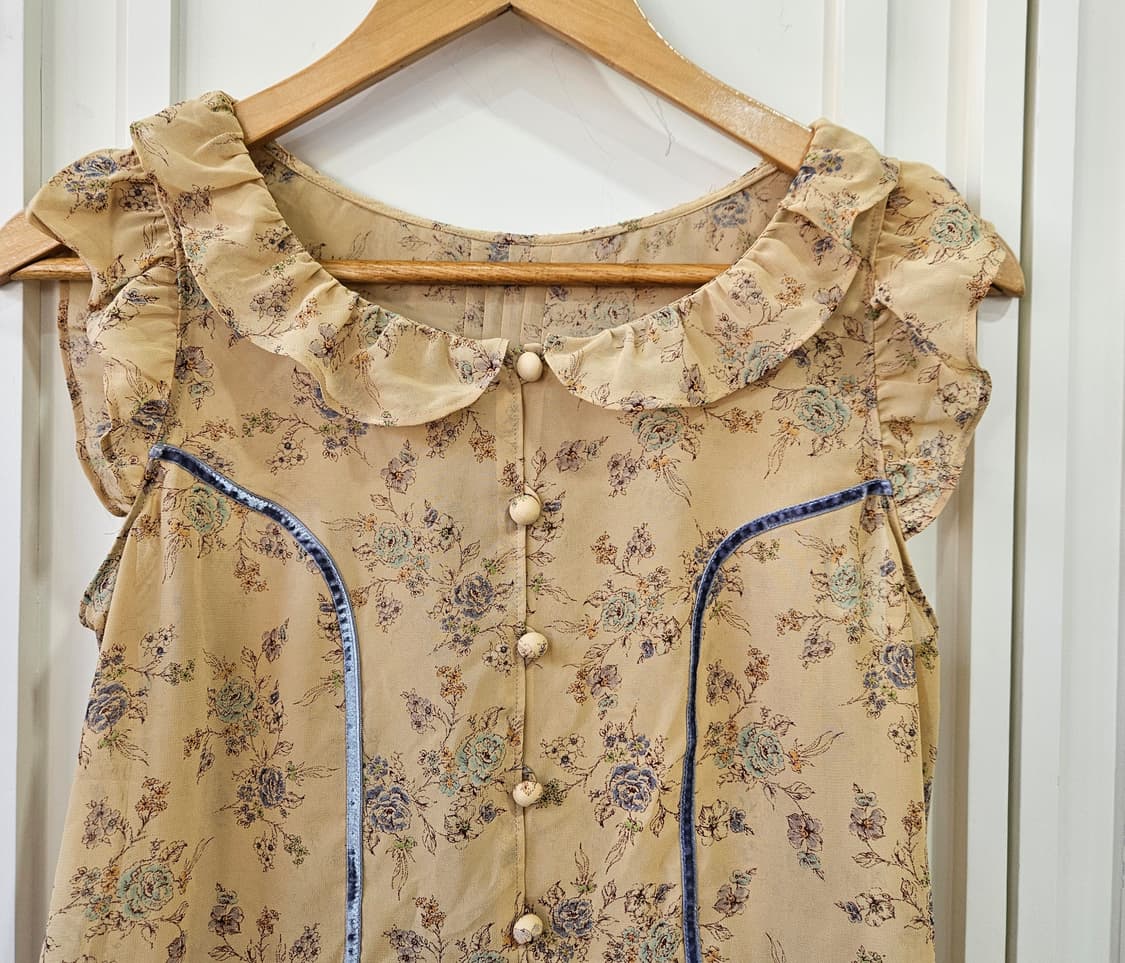 (JILL STUART) 빈티지 플로럴 프릴 튜닉 블라우스 상품이미지3