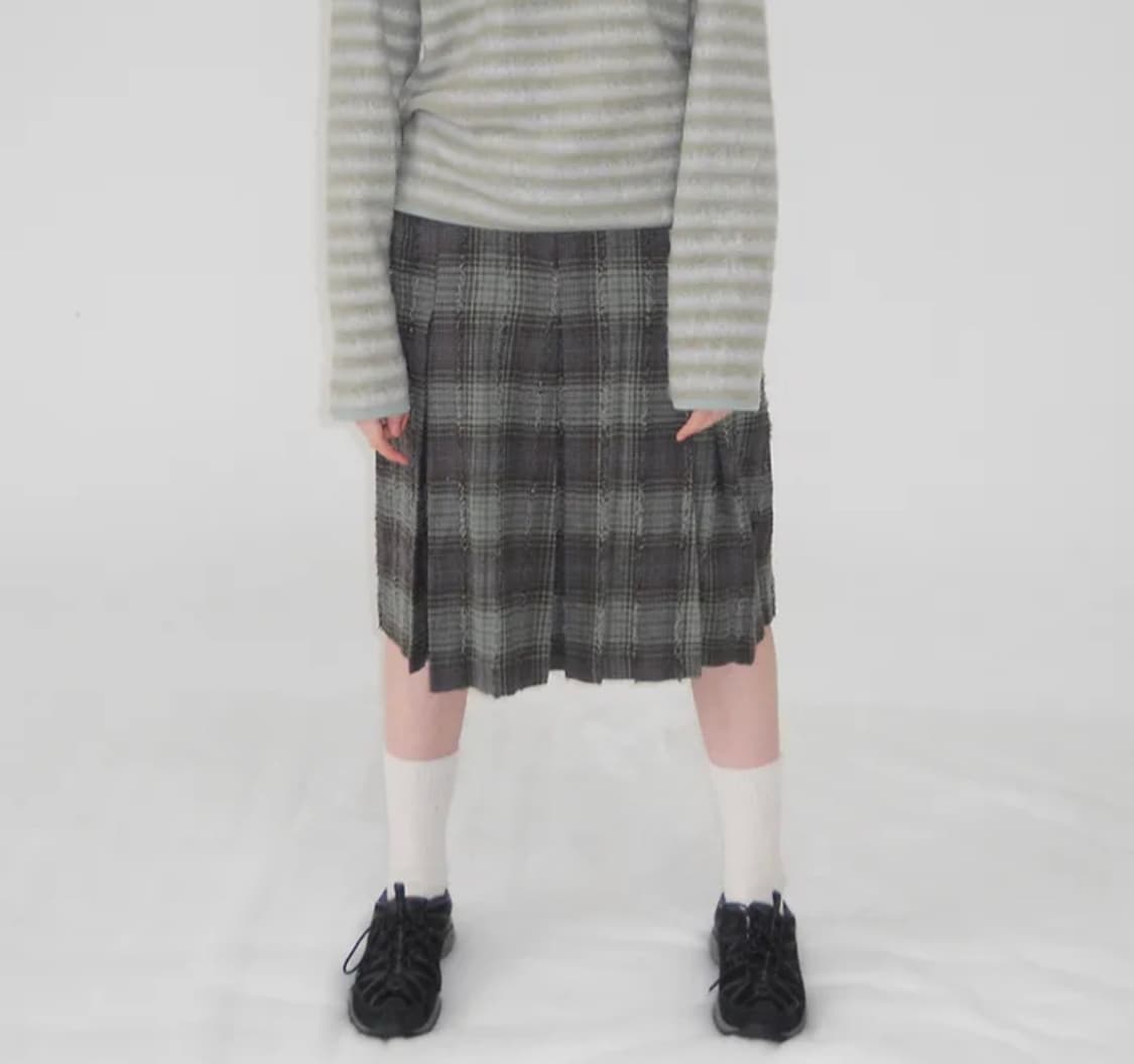 페스토 DAMAGE CHECK MIDI SKIRT TEA 상품이미지1