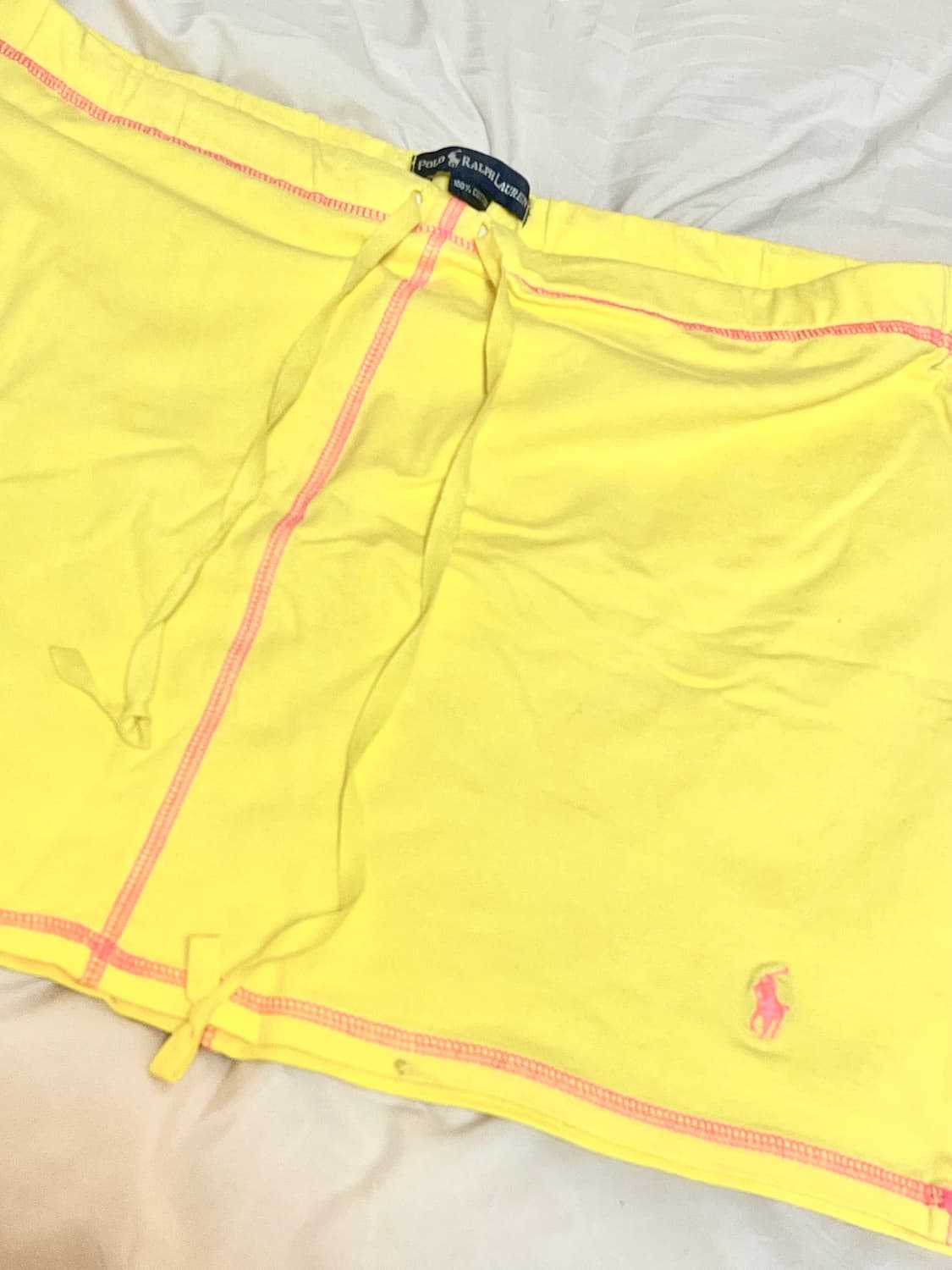 폴로 랄프로렌 노랑 + 핑크 스티치 스커트 치마 상품이미지2