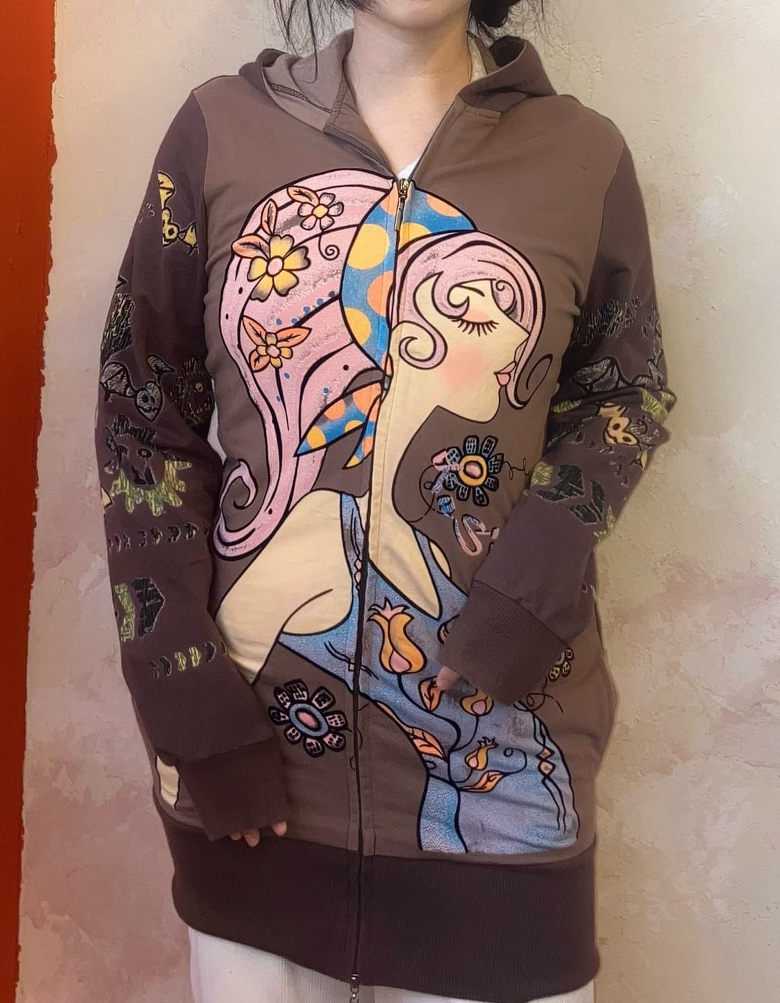 jpn y2k 소녀 후드 투웨이 집업 상품이미지1