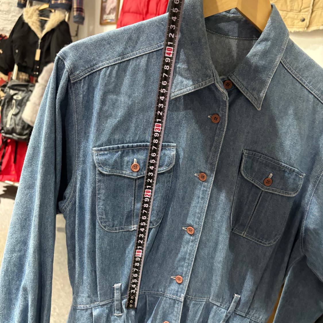 japan빈티지 청 롱셔츠 드레스  상품이미지7