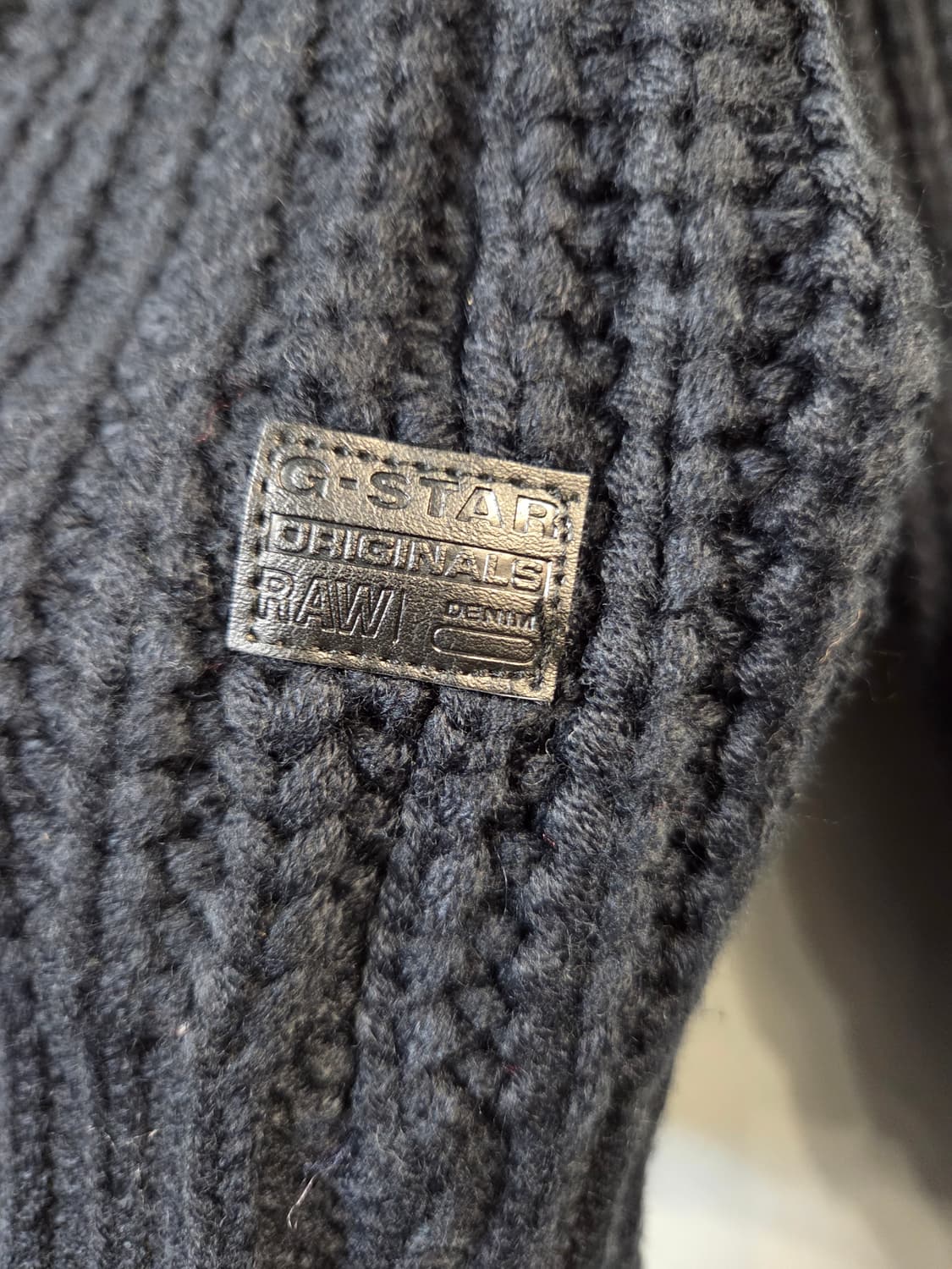 G-STAR네이비 꽈배기 폴라 니트(s) 상품이미지4