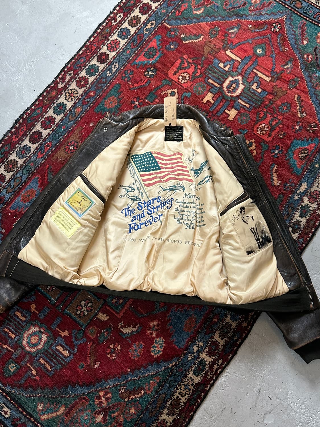 90’s OG 빈티지 아비렉스 A2 레더 자켓 빈티지 레더 봄버 상품이미지4