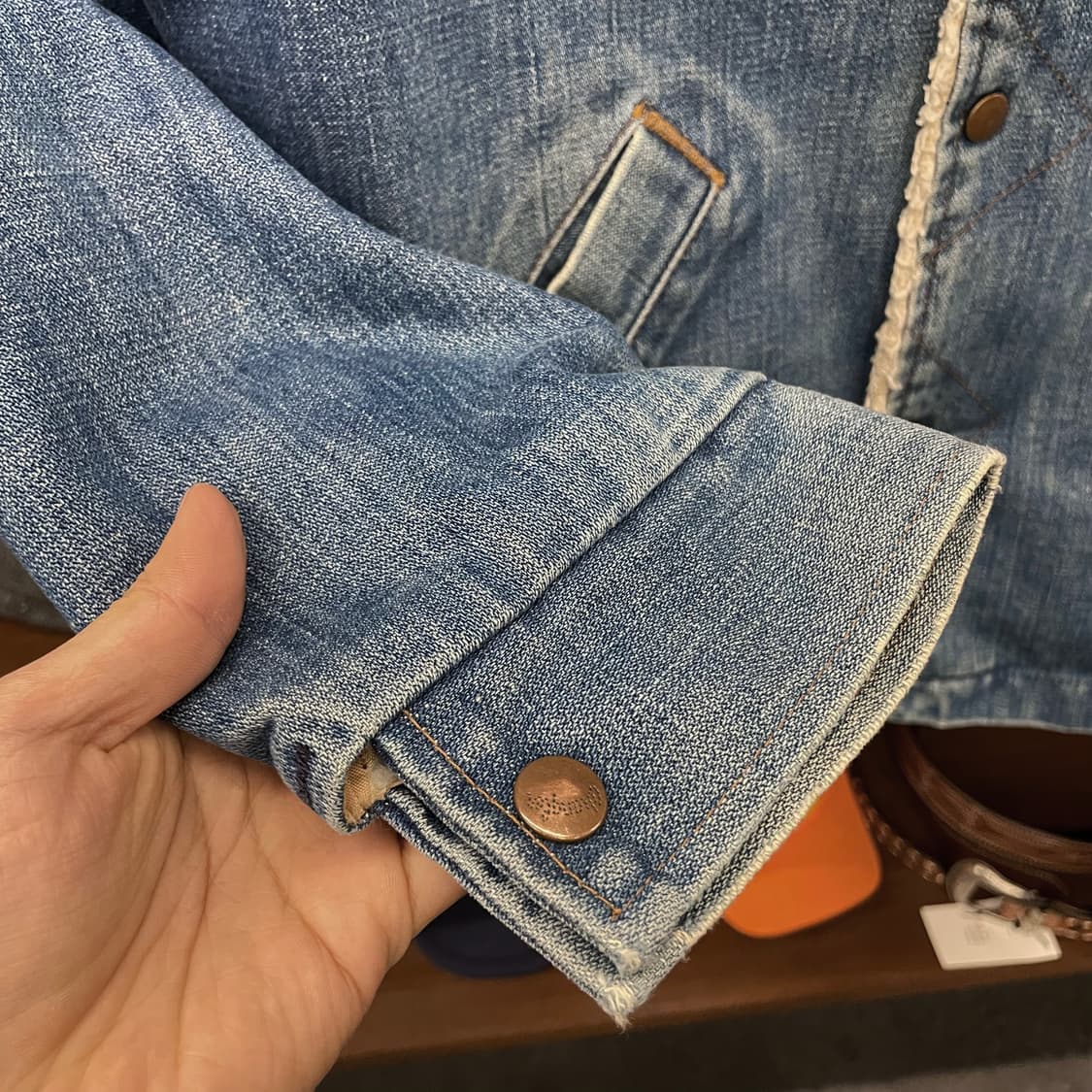 80s 랭글러 Made in USA 쉐르파 데님 자켓 상품이미지6