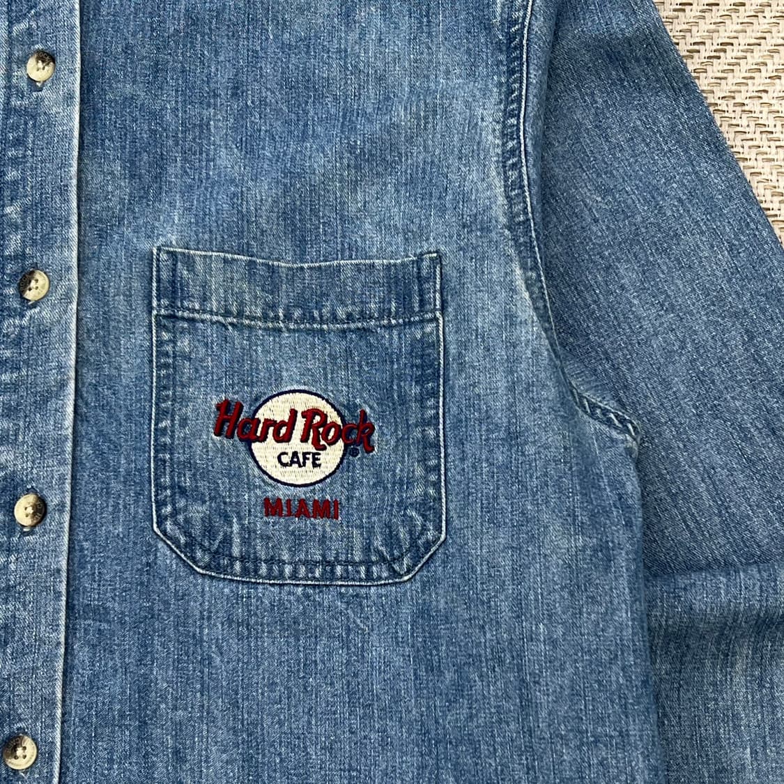 하드락 카페 자수 데님 셔츠 r3143 상품이미지4