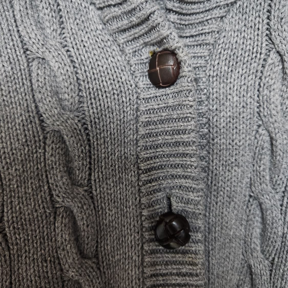 폴로 진스 케이블 꽈베기 숄 패치 가디건 S 상품이미지5