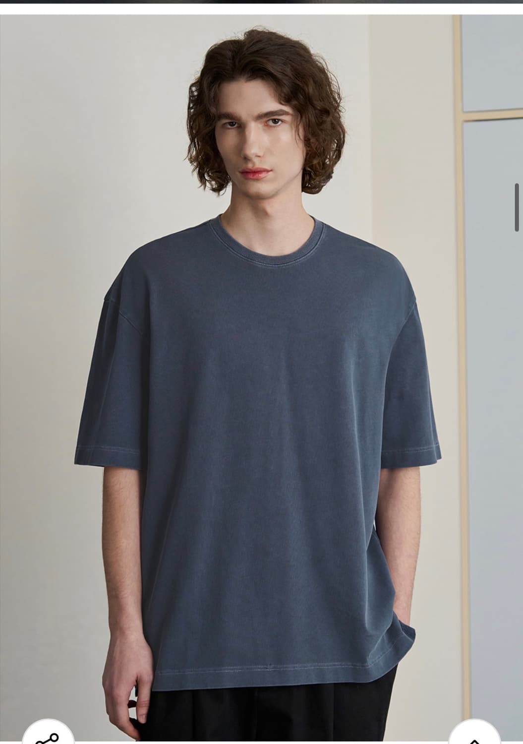(XL) 드로우핏 슬레이 피그먼트 워싱 티셔츠 [D.BLUE] 반팔 상품이미지4