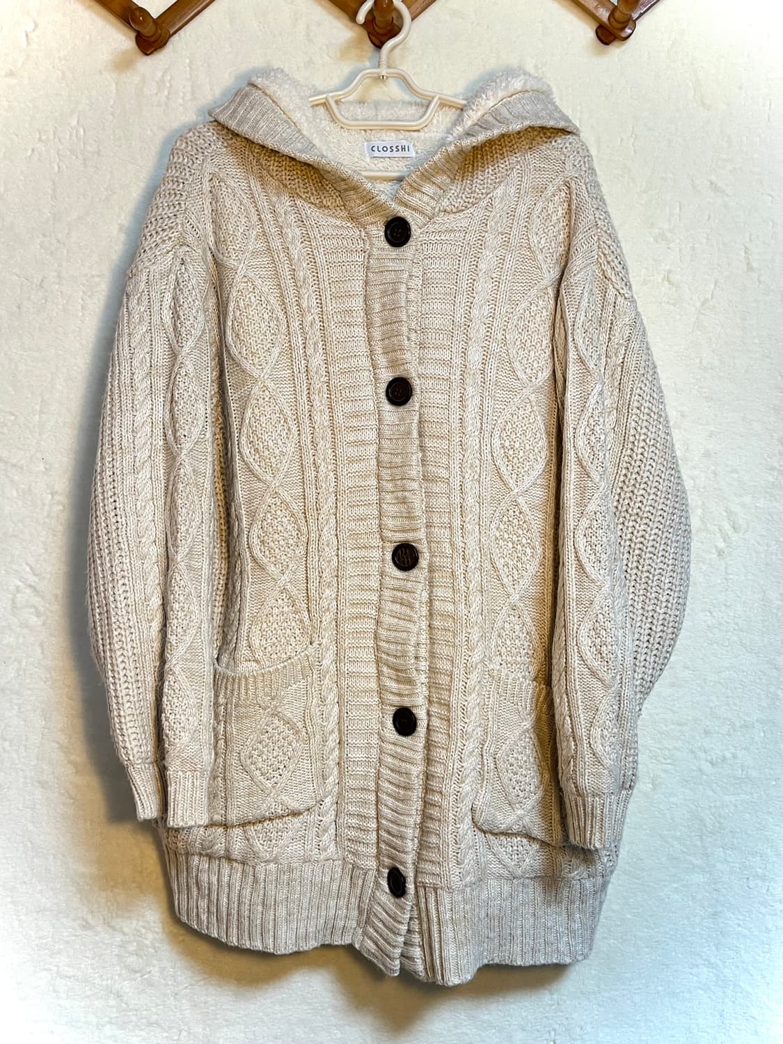 빈티지 양털 기모 니트 가디건 아우터 코트 상품이미지1