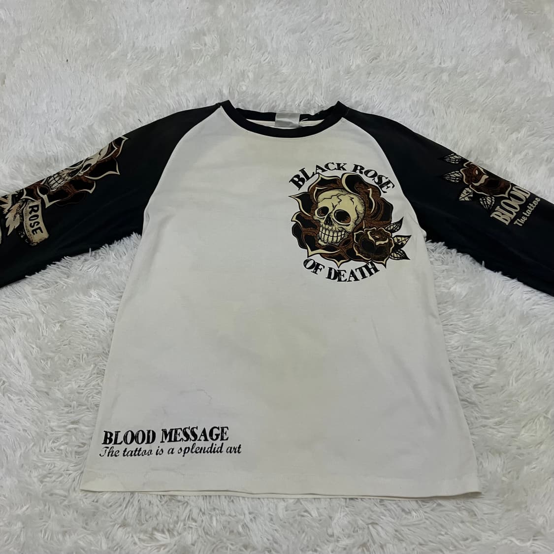 빈티지 로즈 나그랑 스컬 펑키 긴팔 894 y2k 스트릿 모리 갸루 일본 상품이미지2