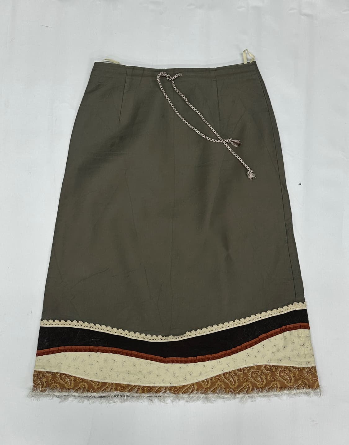 🪇하구미의 에스닉 코디세트🪇 카키 브라운 레이어드 스커트 히피 상품이미지9