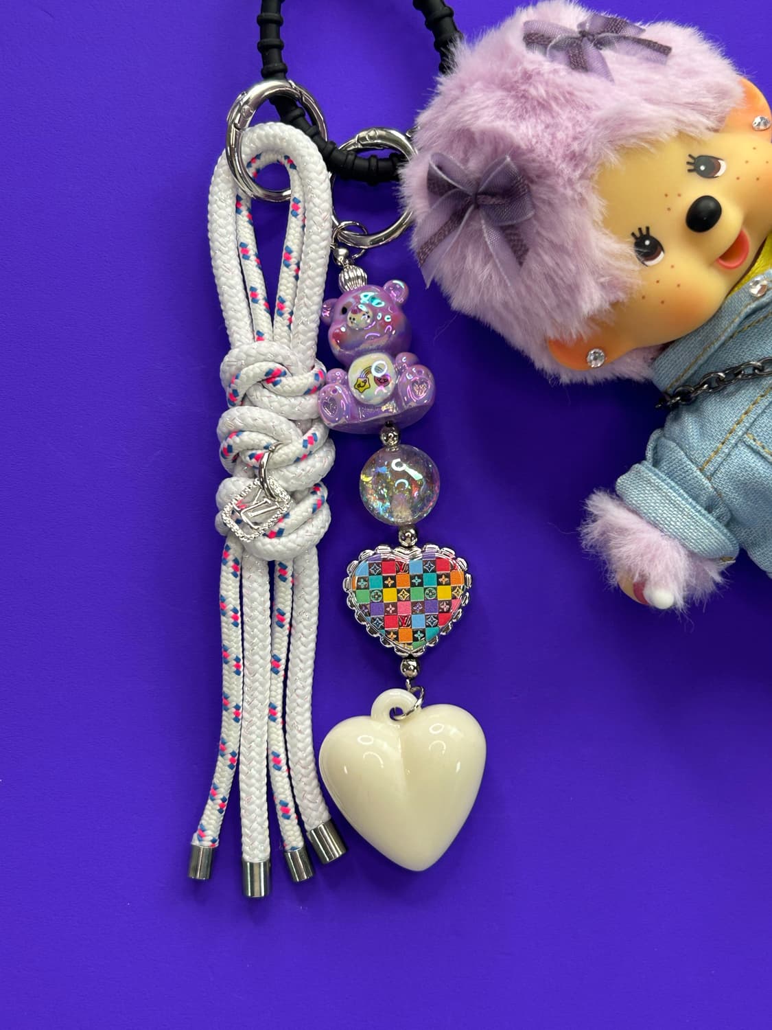 (74)정품몬치치💜보라 LV 시리즈 체크스커트*청자켓 상품이미지3