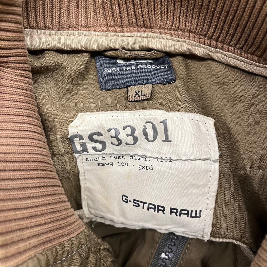 [정품/XL] G-STAR RAW 카키 봄버 점퍼 자켓 b10 상품이미지3